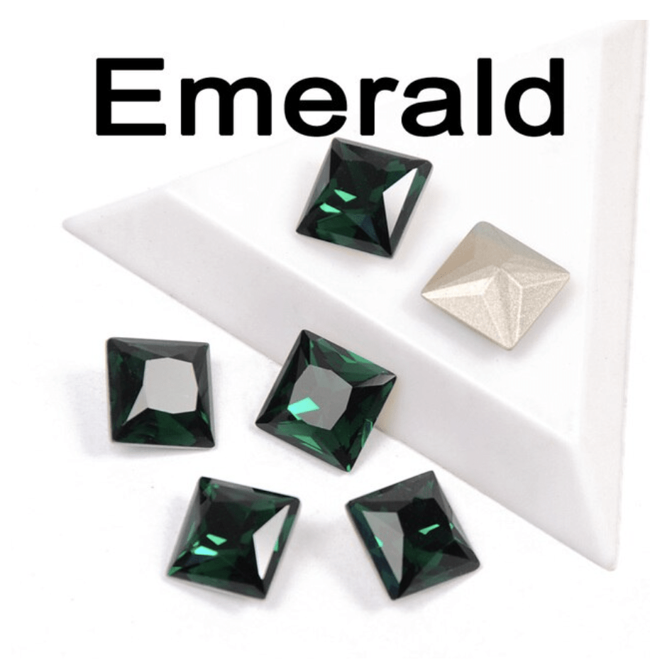 JNBS Square Shape Pointback Rhinestone 12MM (Bag of 10pcs)