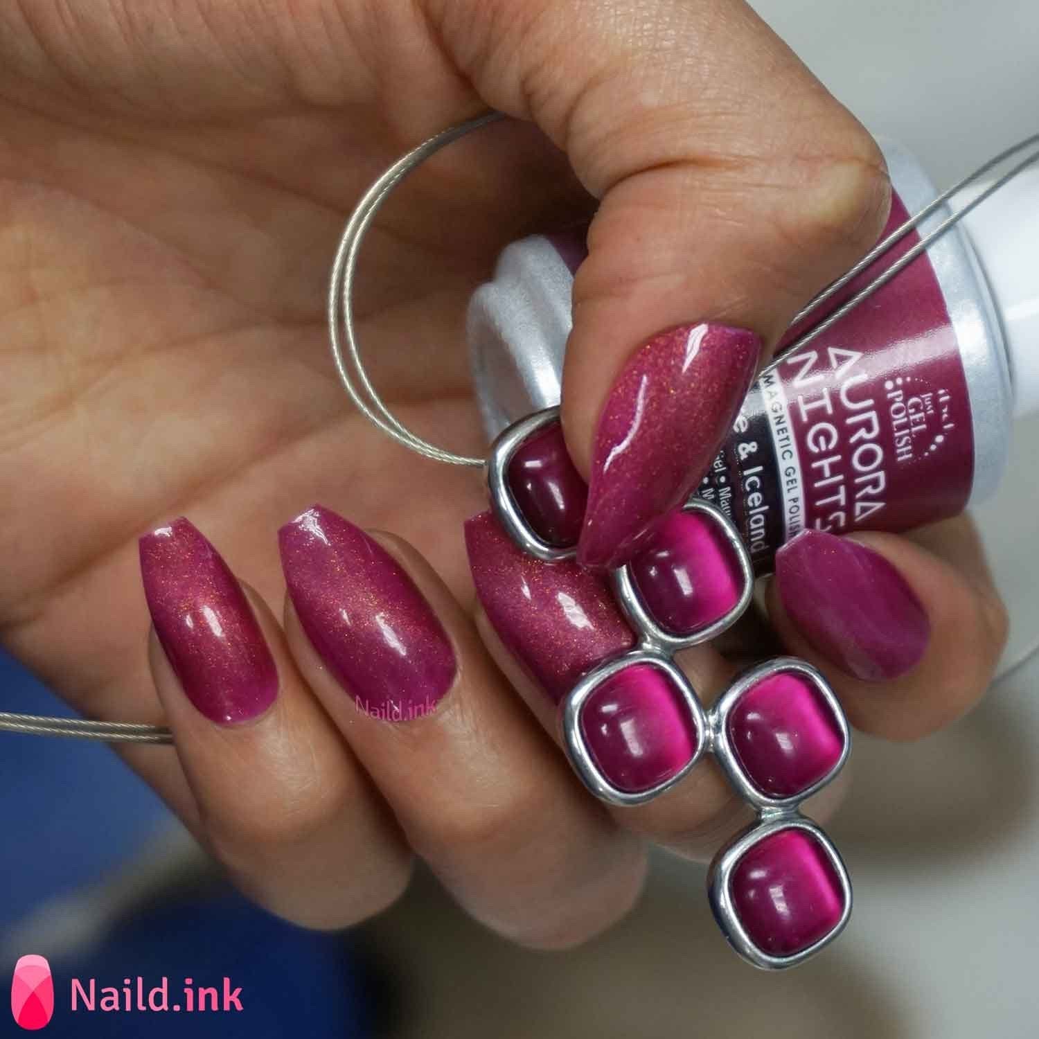 IBD Gel Polish AURORA NIGHTS Magnetic Cat Eye Fire and Iceland