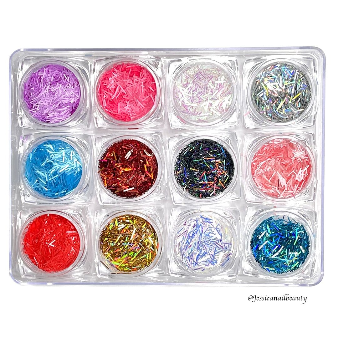 Glitter - Confetti (Set of 12 jars) - Jessica Nail & Beauty Supply - Canada Nail Beauty Supply - Glitter