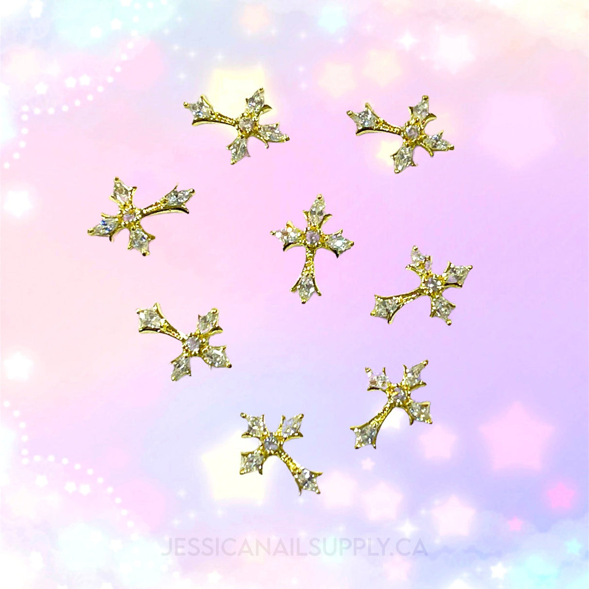 JNBS Gold Crystal Nail Charm (5 Styles)