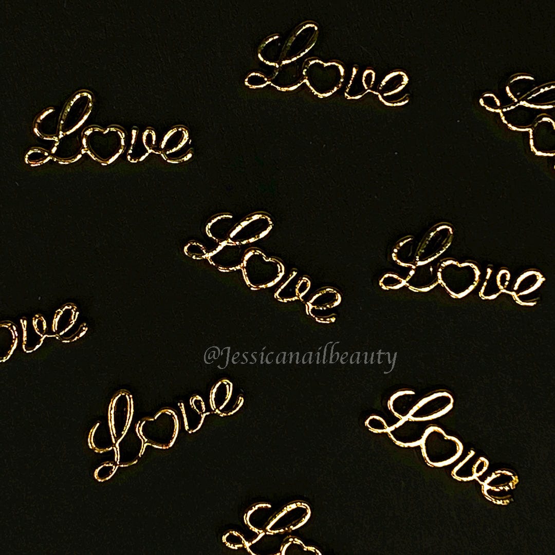 JNBS Nail Charm Metal Love Letter (10pcs)