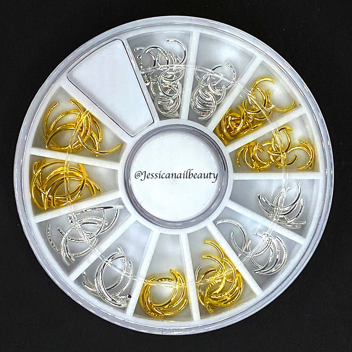 JNBS Nail Charm Metal Curve Sticks Mixed Size (12 grids)