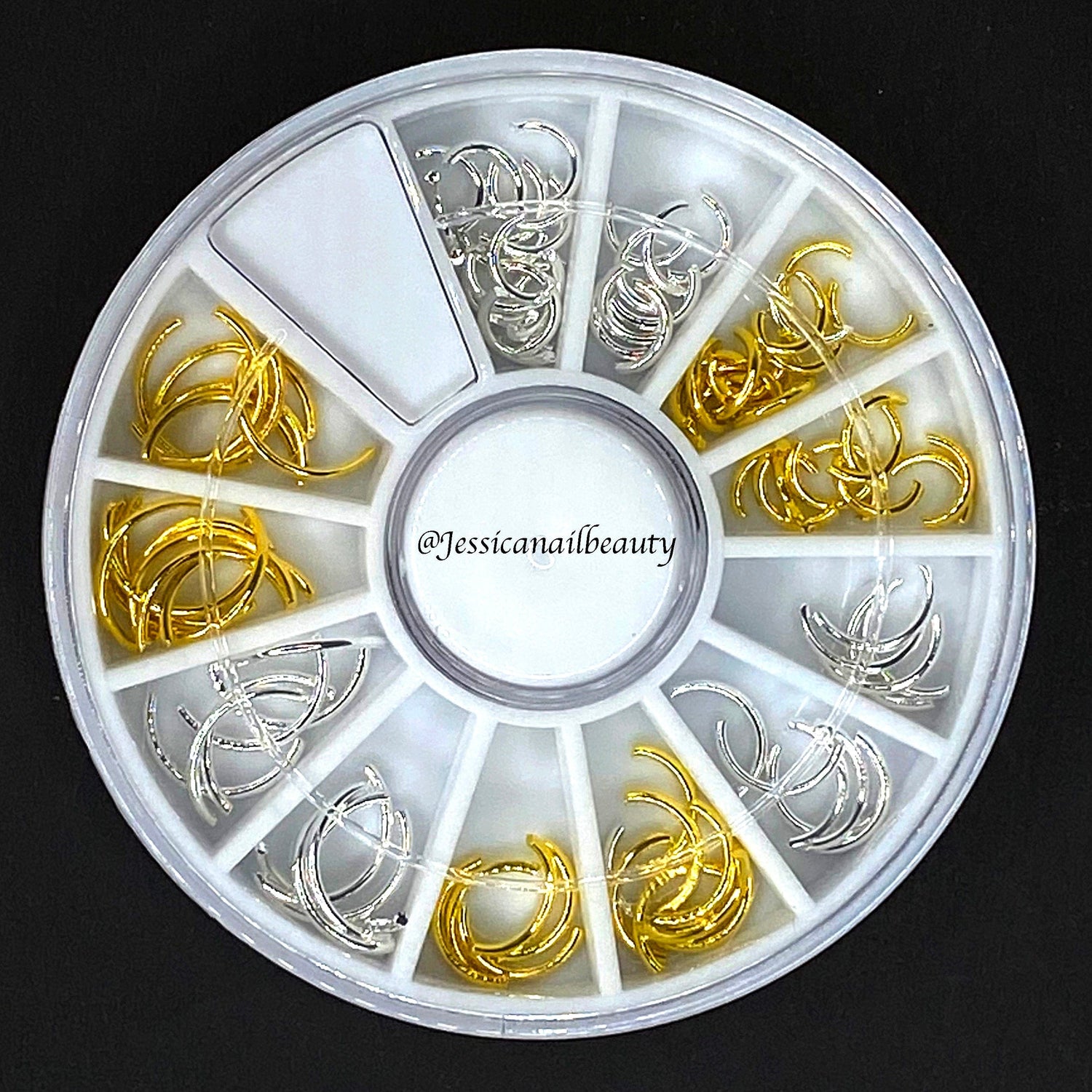 JNBS Nail Charm Metal Curve Sticks Mixed Size (12 grids)