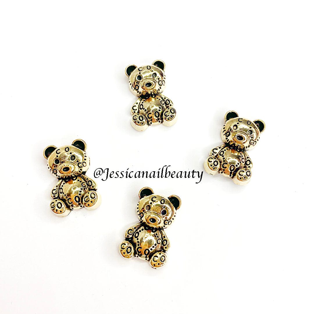 JNBS Nail Charm Metal Teddy Bear (5pcs)