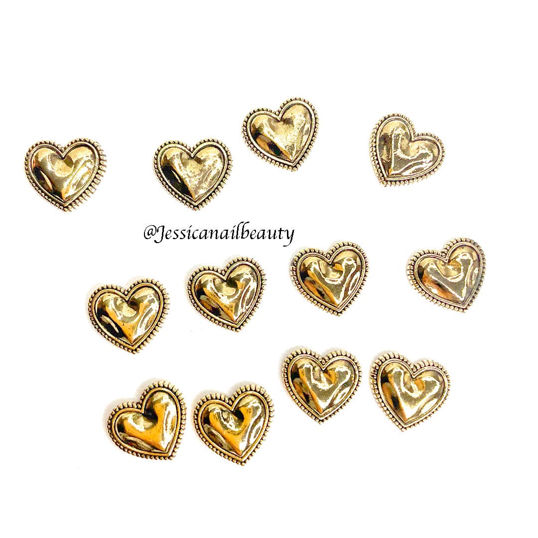 JNBS Nail Charm Metal Heart (5pcs)