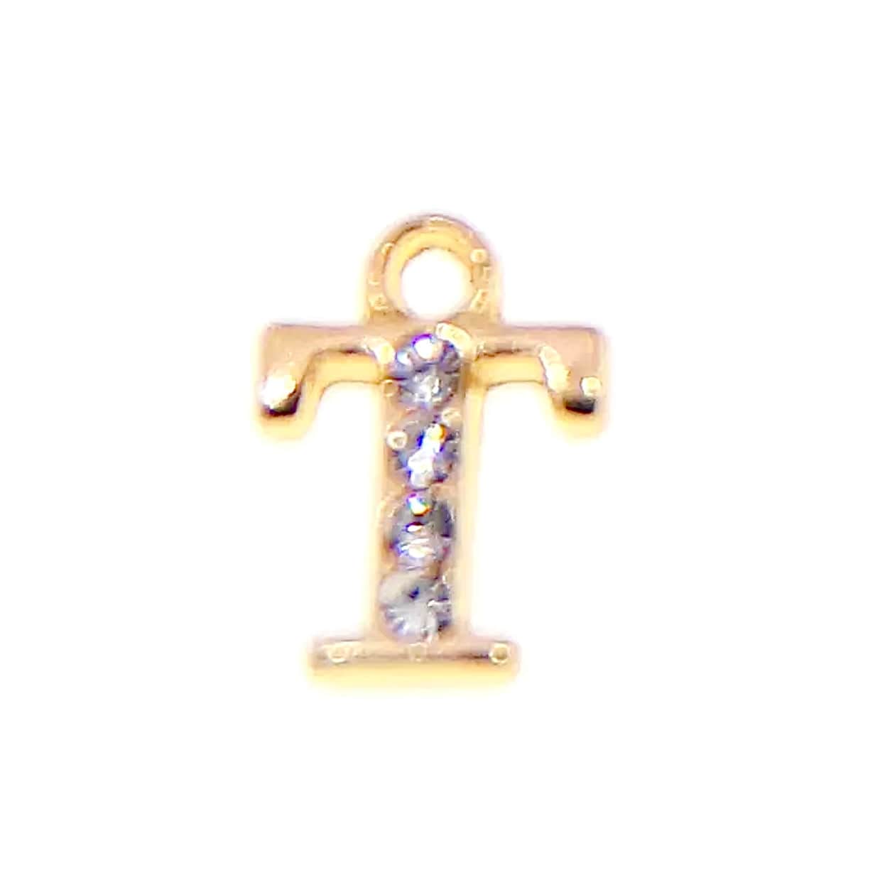 JNBS Nail Piercing Charm 08 Gold Alphabet/ Letter (2pcs)