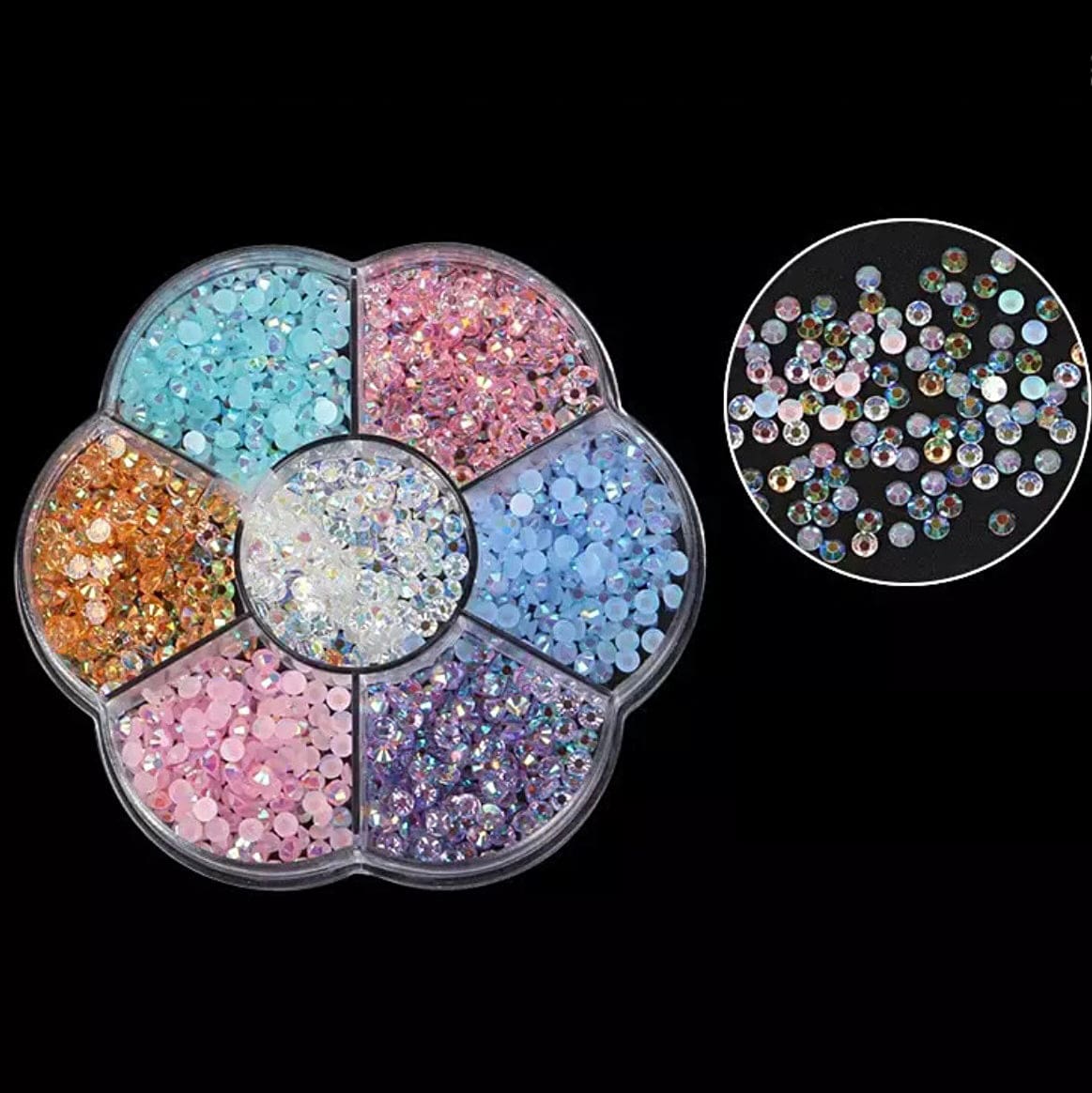 JNBS Nail Charm Resin Rhinestone Mixed Set (7 grids)