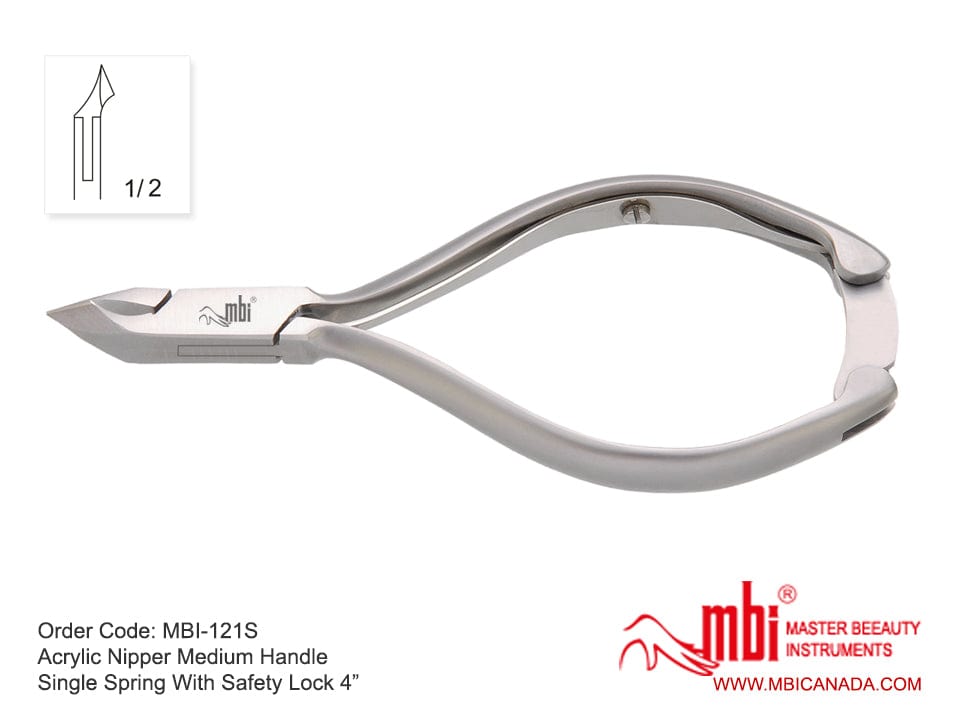 MBI 121 Acrylic Nipper Medium Handle Single Spring With Safety Lock Size 4"