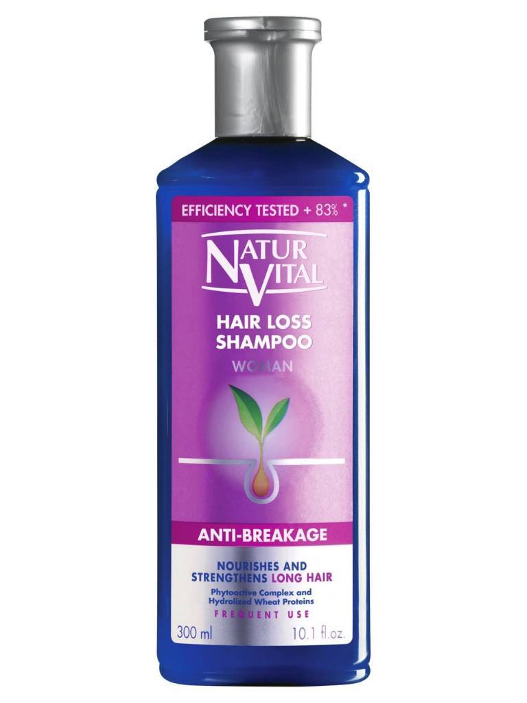 Natur Vital - Hair Loss Shampoo #Woman Anti-Breakage Nourishes & Stregthens Long Hair, Phytoactive Complex & Hydrolized Wheat Proteins 300ml - Jessica Nail & Beauty Supply - Canada Nail Beauty Supply - SHAMPOO & CONDITIONER