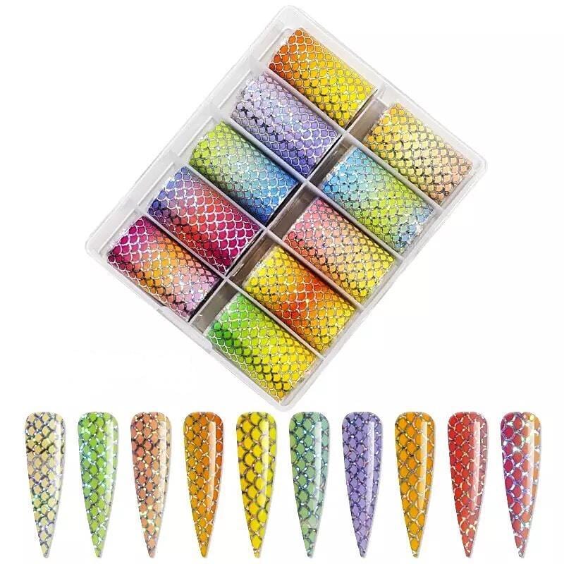 JNBS Nail Foil Mermaid ( Box of 10 Rolls)