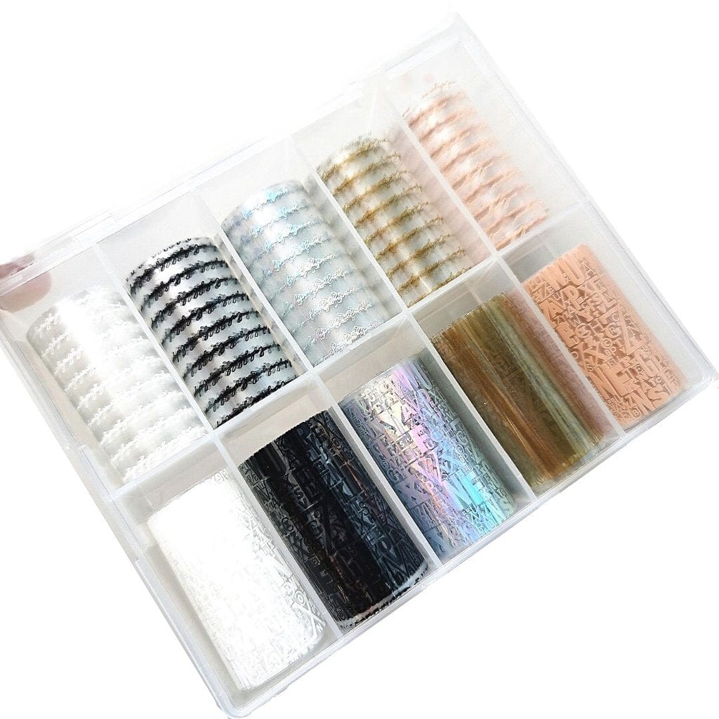 JNBS Nail Foil Box of 10 Sheets Letters