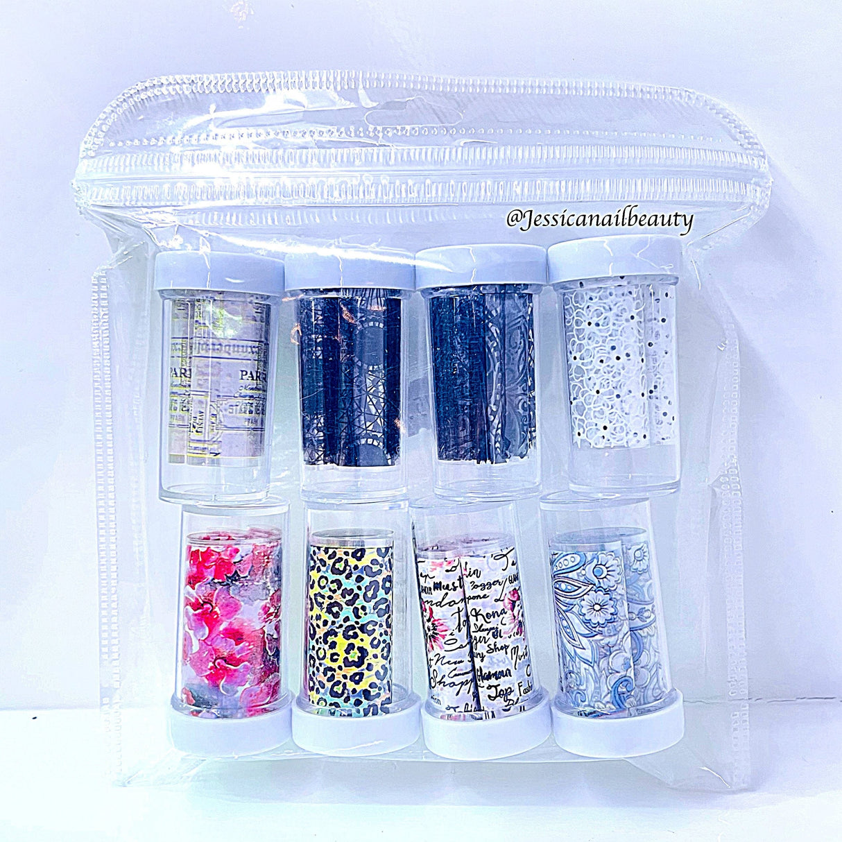 JNBS Nail Foil Multi Flower 02 ( SET OF 8 JARS)