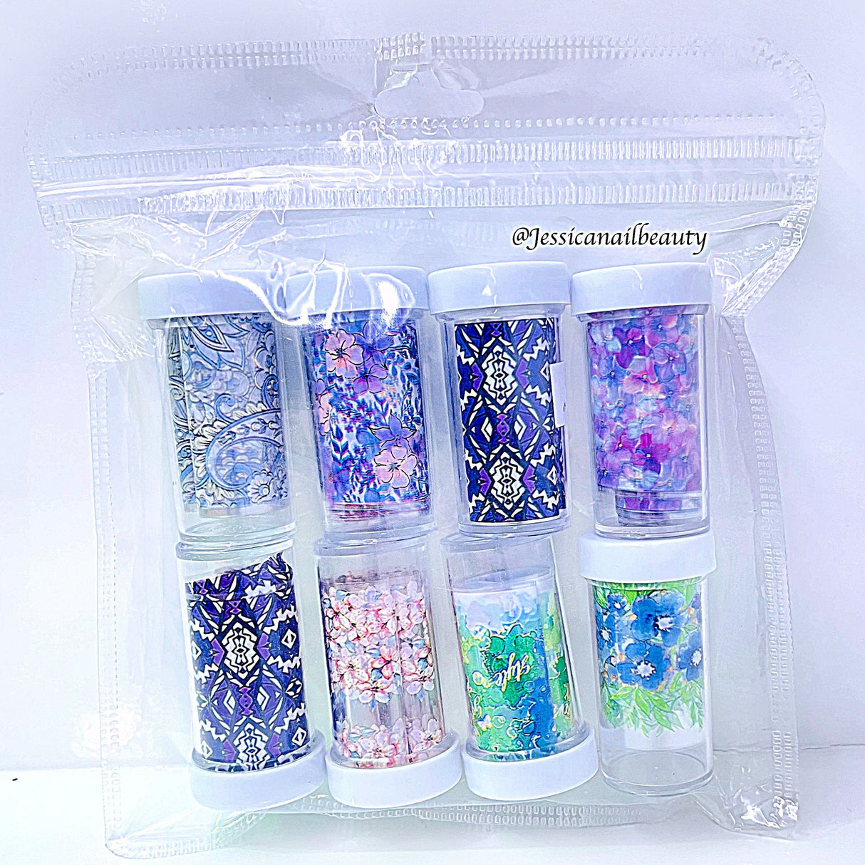JNBS Nail Foil Multi Flower 03 ( SET OF 8 JARS)