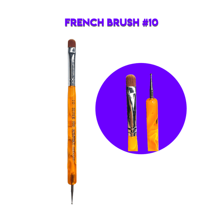 Nail Art Brush - French Brush #10 - ORANGE (1pc) - Jessica Nail & Beauty Supply - Canada Nail Beauty Supply - Art Brush