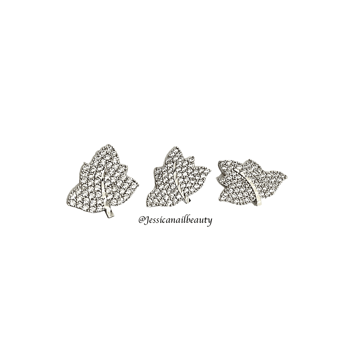 JNBS Nail Charm 3pcs 47 Silver Leaf