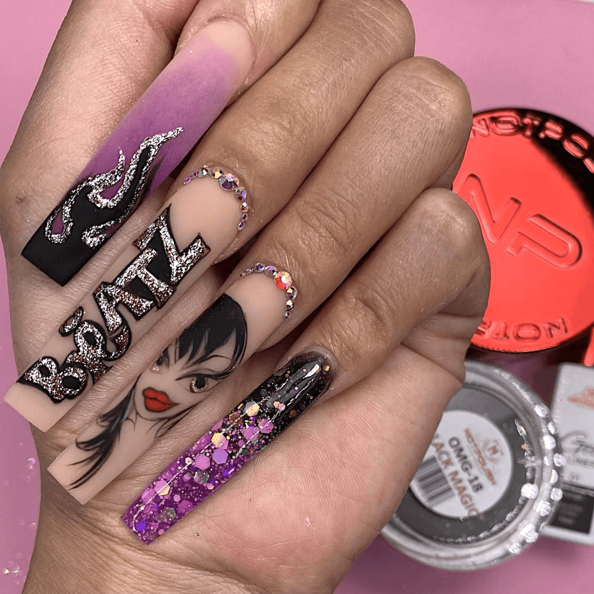 Notpolish Powder Oh My Glitter OMG 18 Black Magic