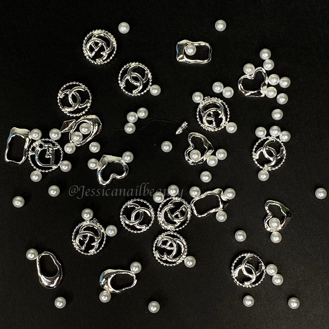 JNBS Nail Charm Metal Pearls Mixed Charms (2 different color styles)