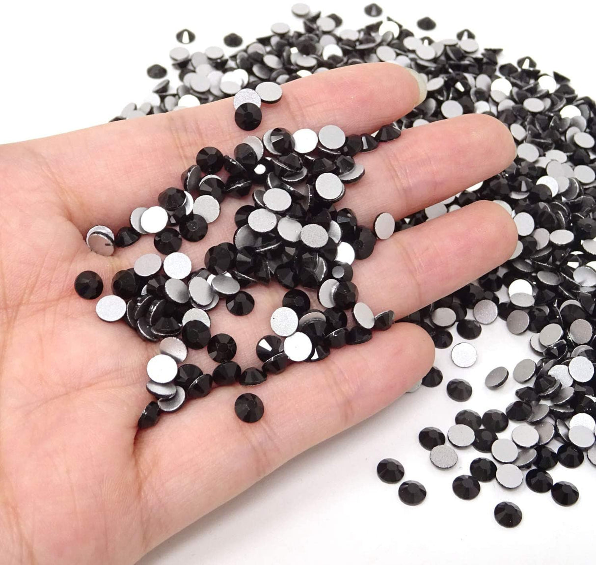 JNBS Round Flatback Rhinestone Black