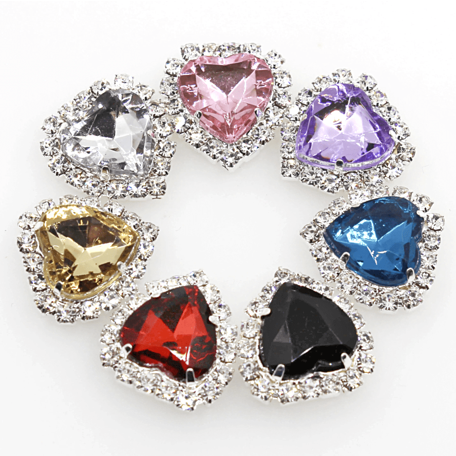 JNBS Heart-shaped Flatback Rhinestone (Bag of 10pcs)