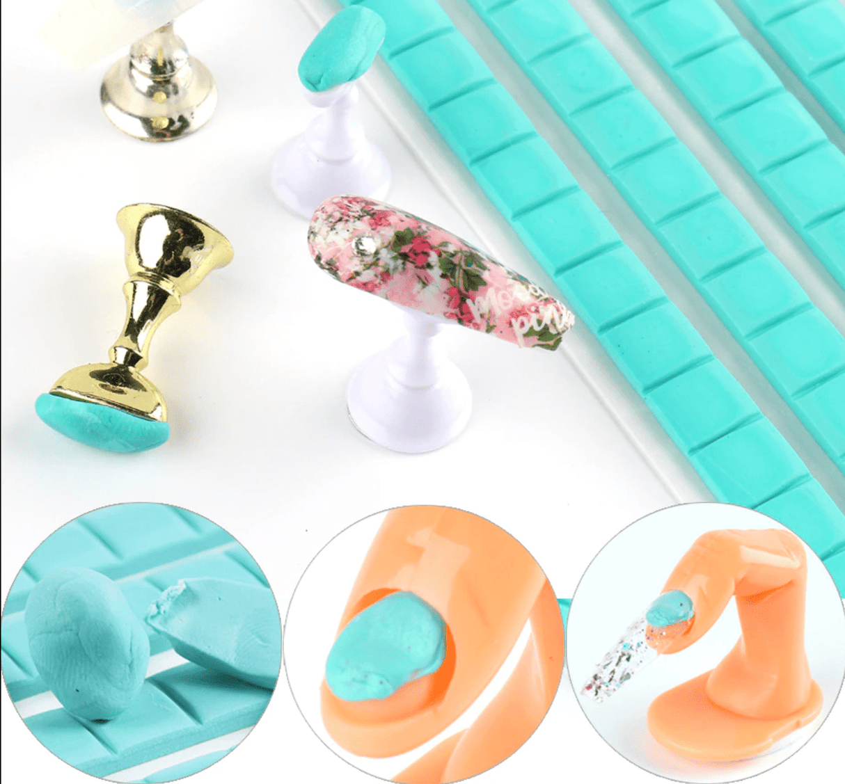 GREEN CLAY Tack It Reusable Rubber Clay for Press On Holder Stand