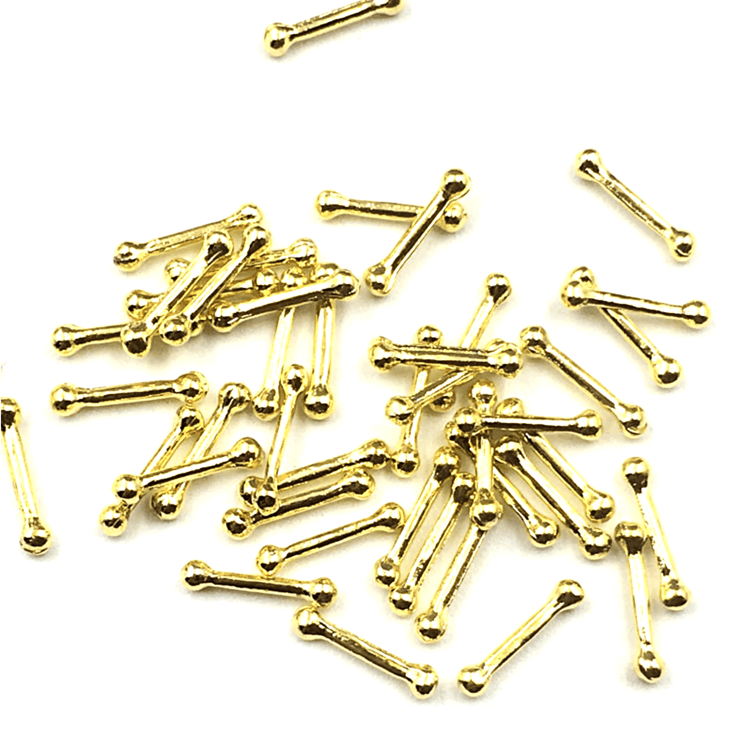 JNBS Nail Piercing Charm Gold Metal Ball (Bag of 30pcs)