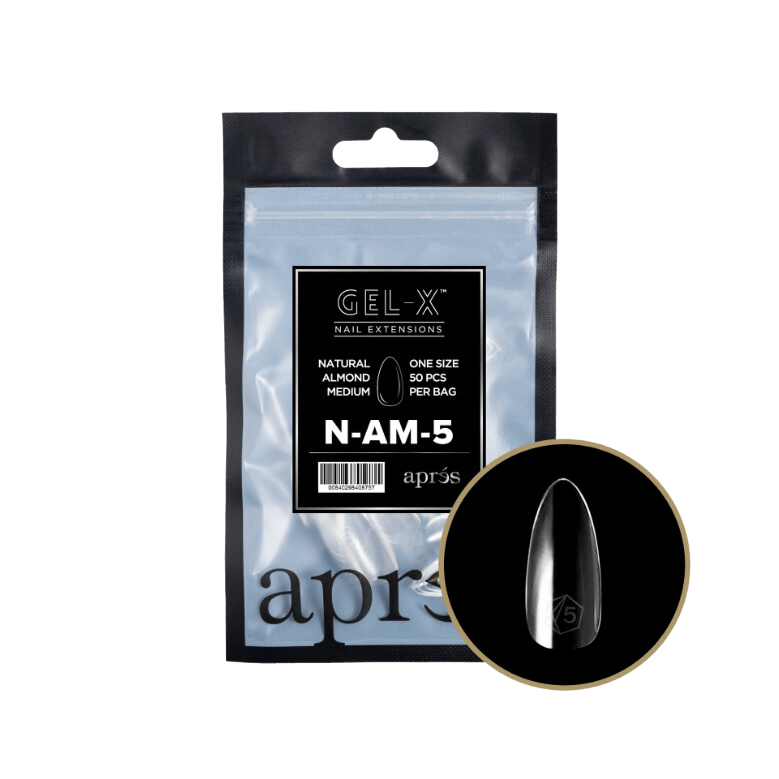 Apres Gel X™ Refill Bags (50pcs) Natural Almond Medium Tips