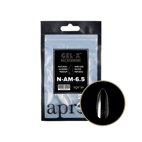 Apres Gel X™ Refill Bags (50pcs) Natural Almond Medium Tips