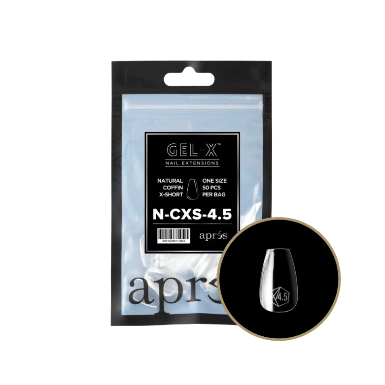 Apres Gel X™ Refill Bags (50pcs) Natural Coffin Extra Short Tips
