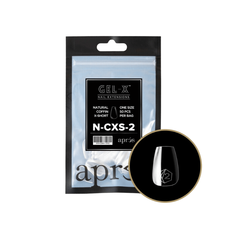 Apres Gel X™ Refill Bags (50pcs) Natural Coffin Extra Short Tips