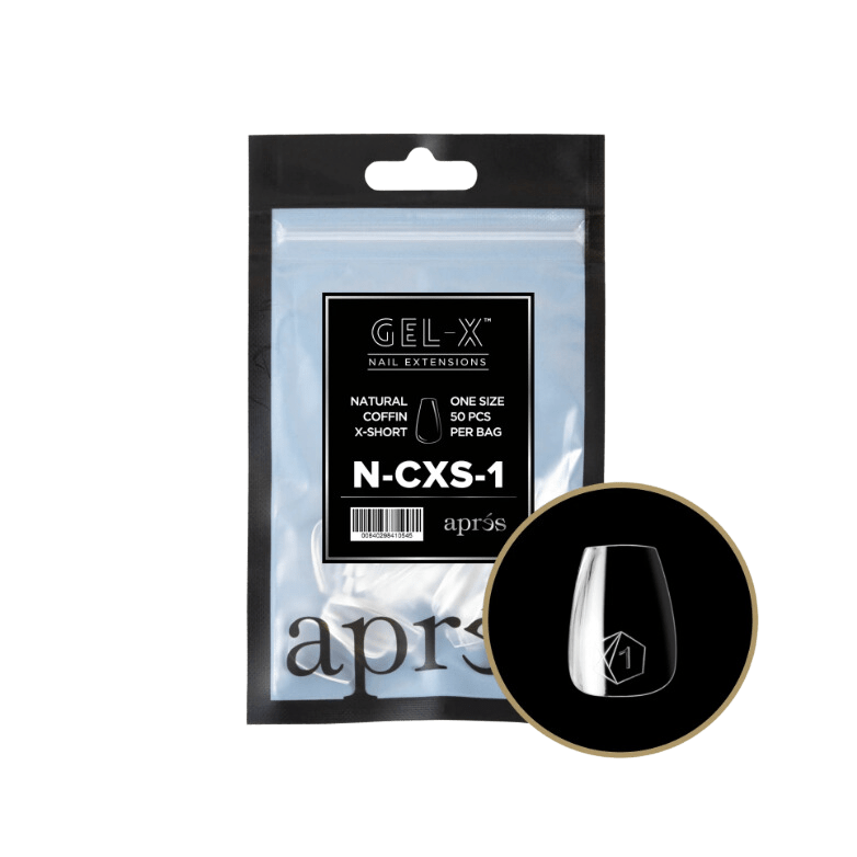 Apres Gel X™ Refill Bags (50pcs) Natural Coffin Extra Short Tips