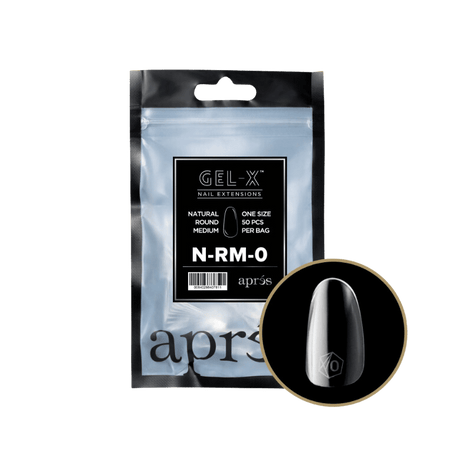 Apres Gel X™ Refill Bags (50pcs) Natural Round Medium Tips