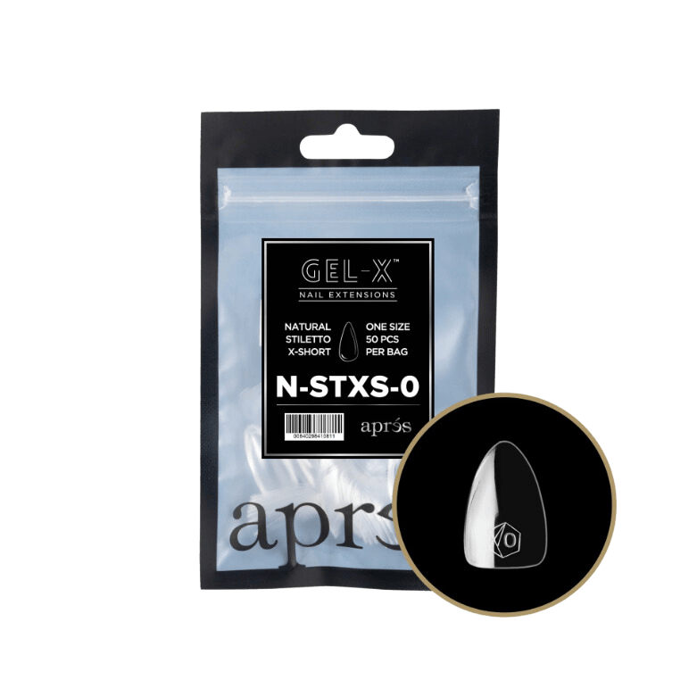 Apres Gel X™ Refill Bags (50pcs) Natural Stiletto Extra Short Tips