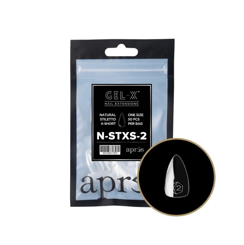 Apres Gel X™ Refill Bags (50pcs) Natural Stiletto Extra Short Tips