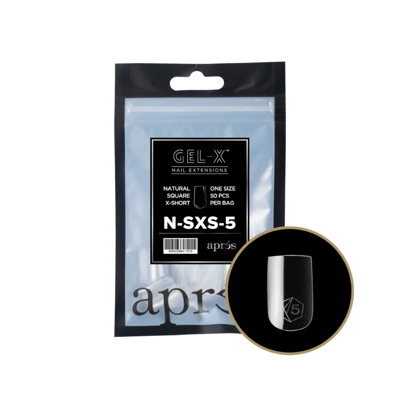 Apres Gel X™ Refill Bags (50pcs) Natural Square Extra Short Tips