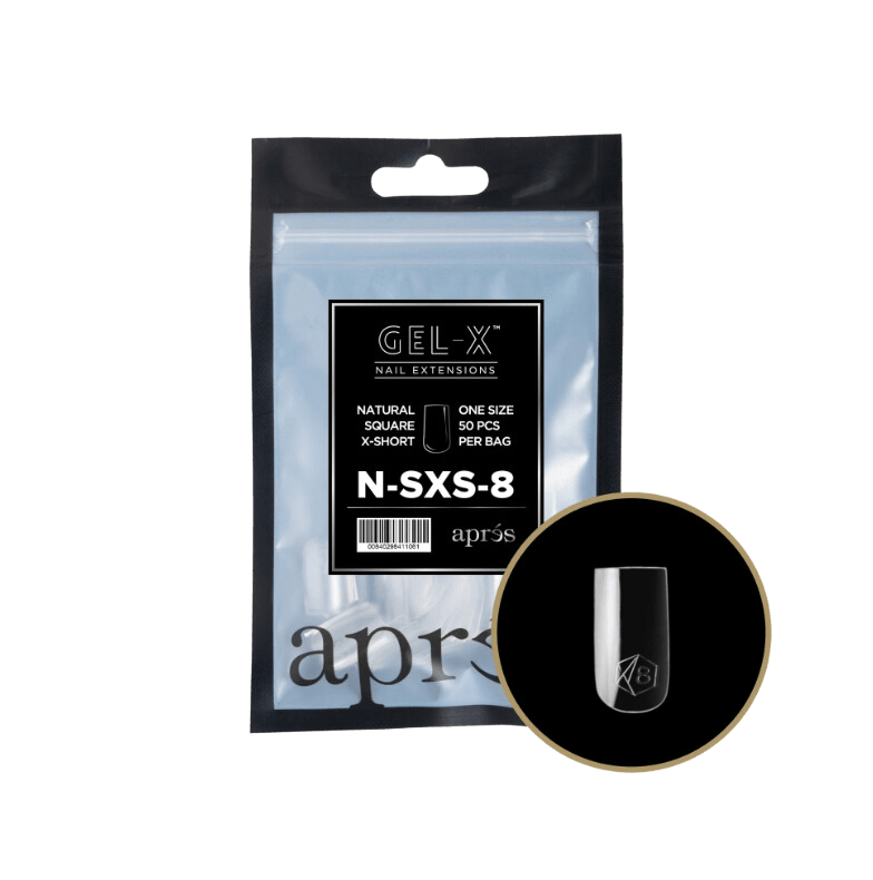 Apres Gel X™ Refill Bags (50pcs) Natural Square Extra Short Tips