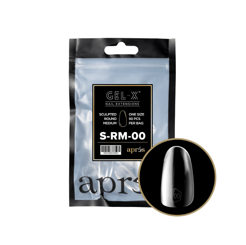 Apres Gel X™ Refill Bags (50pcs) Sculpted Round Medium Tips