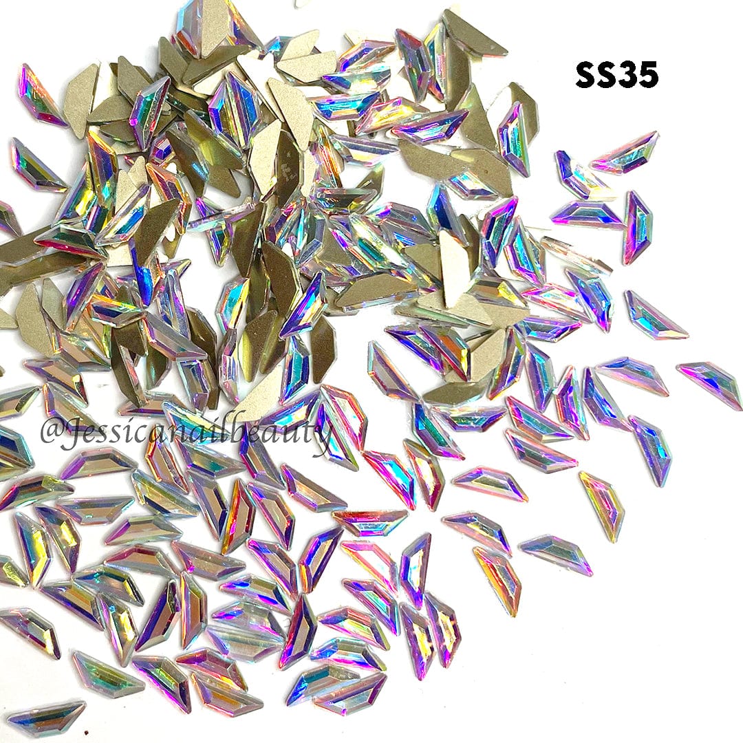 JNBS Crystal Rhinestone Trapeze Flatback Crystal AB