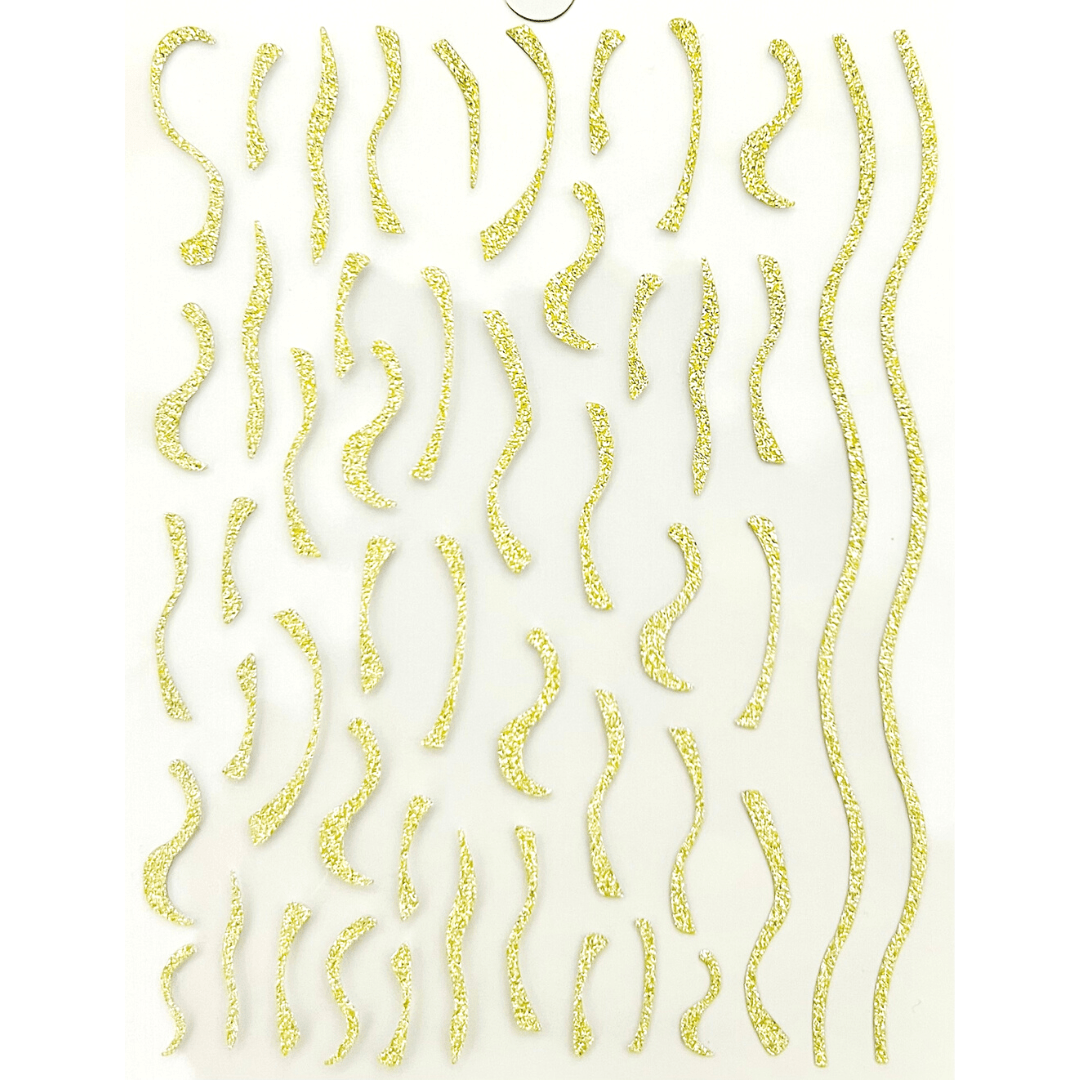 JNBS Nail Sticker 3D Shiny Gold Glitter Decoration