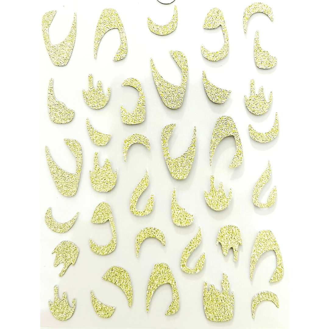 JNBS Nail Sticker 3D Shiny Gold Glitter Decoration