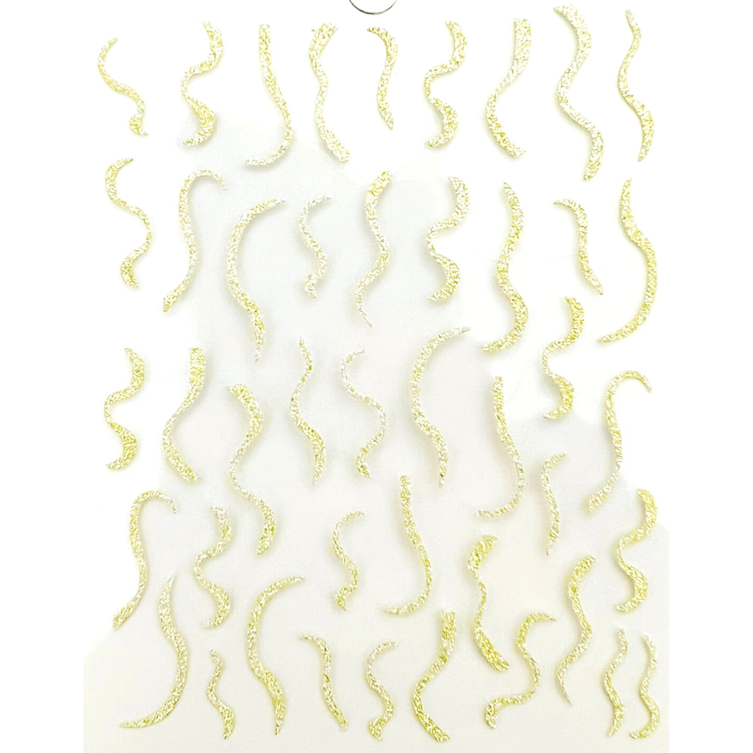 JNBS Nail Sticker 3D Shiny Gold Glitter Decoration