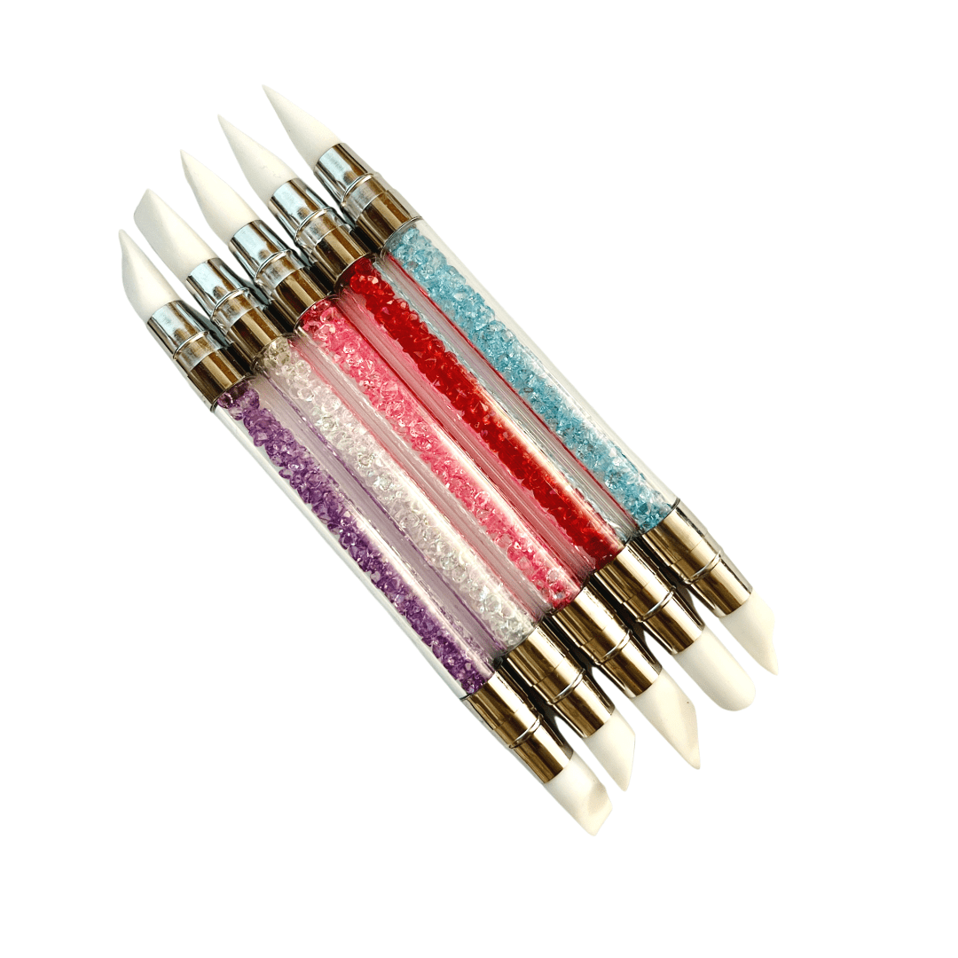 JNBS Nail Brush Set Double Sided Silicone Pen Tool (5pcs) - Assorted Color