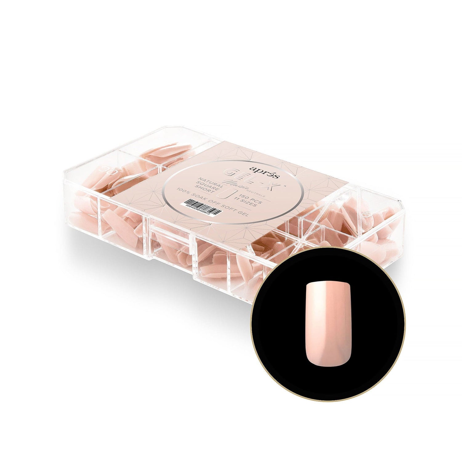 Apres Gel X™ NEUTRALS  Box of 150pcs Maisie Natural Square Tips