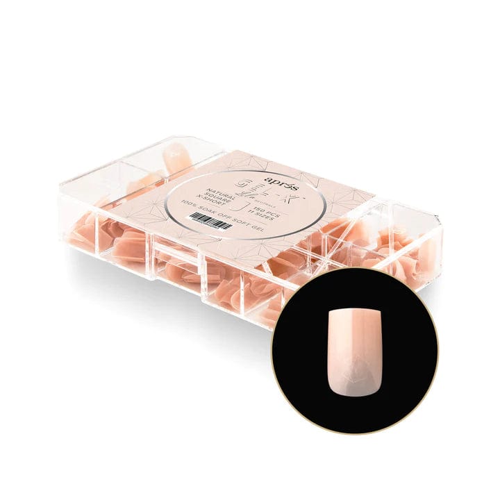 Apres Gel X™ NEUTRALS Box of 150pcs Lila Natural Square Tips