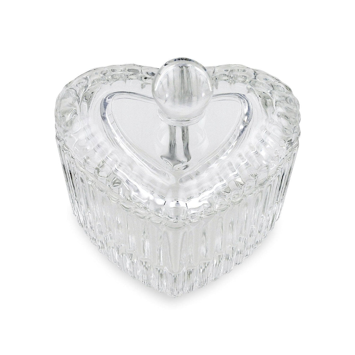 JNBS Empty Crystal HEART Glass Dappen Dish Lid Bowl (Assorted Color)