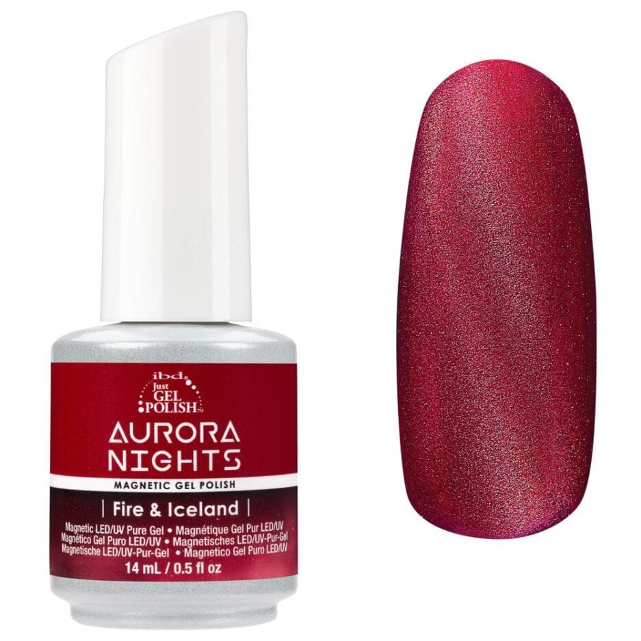 IBD Gel Polish AURORA NIGHTS Magnetic Cat Eye Fire and Iceland