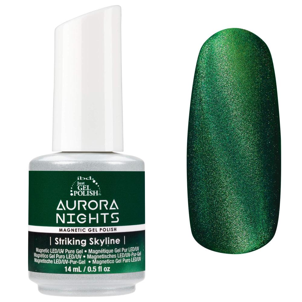 IBD Gel Polish AURORA NIGHTS Magnetic Cat Eye Striking Skyline