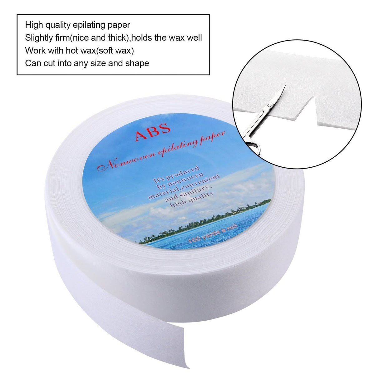 ABS Non-Woven Epilating Wax Strip Roll (3" x 100 yards)