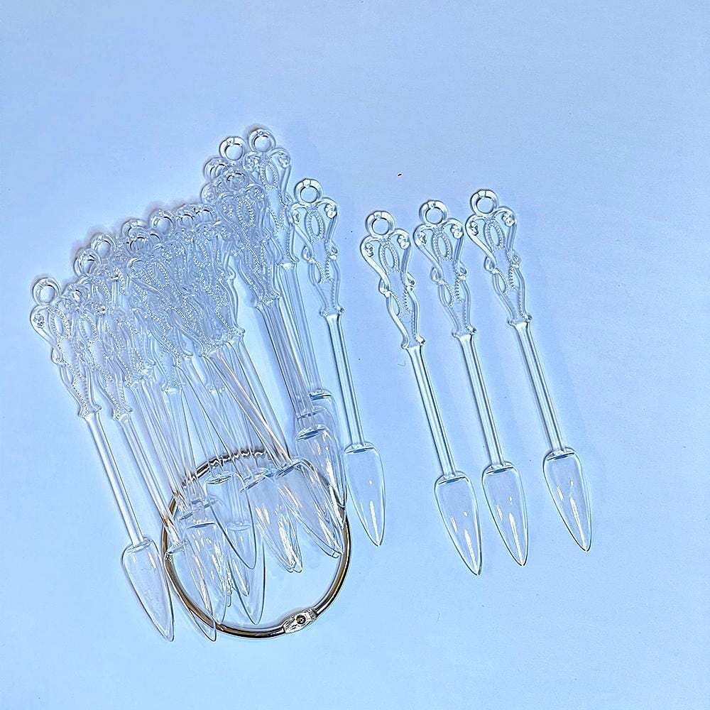 Nail Swatch Sample Display - Clear Stiletto & Pattern Handle (Bag of 25pcs) - Jessica Nail & Beauty Supply - Canada Nail Beauty Supply - Colour display
