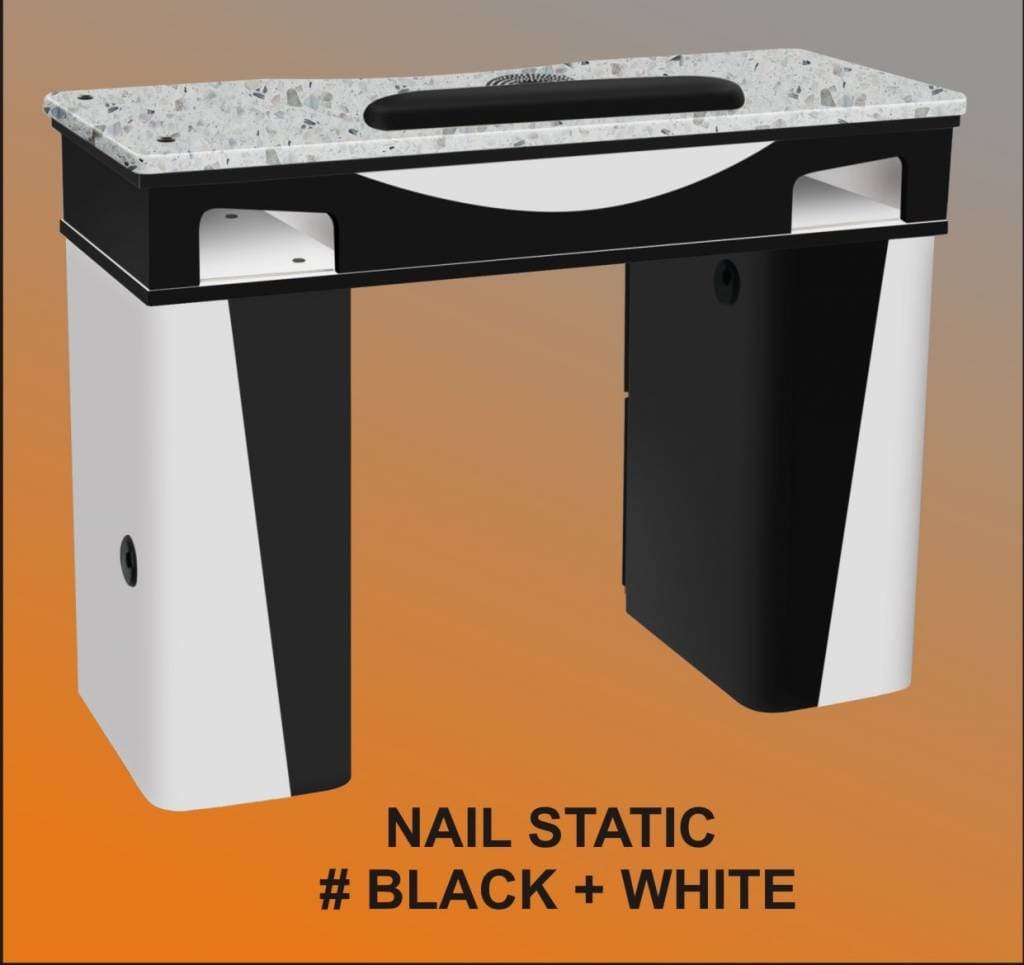 JNBS Nail Table Single Static Black & White (Please Call JNBS to Order)
