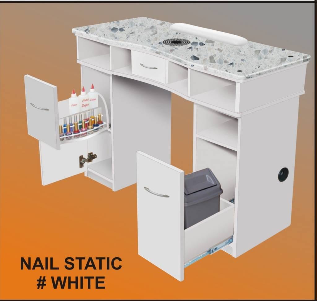 JNBS Nail Table Single Static White (Please Call JNBS to Order)